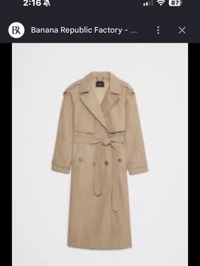 Banana Republic Factory Tan Double-Breasted Trench Coat